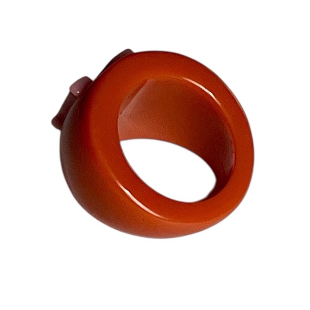 Orange M Pink Initial Chunky Ring Rave Retro Festival - Picture 3 of 7